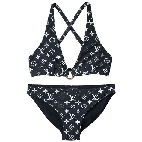 louis v print swimsuit